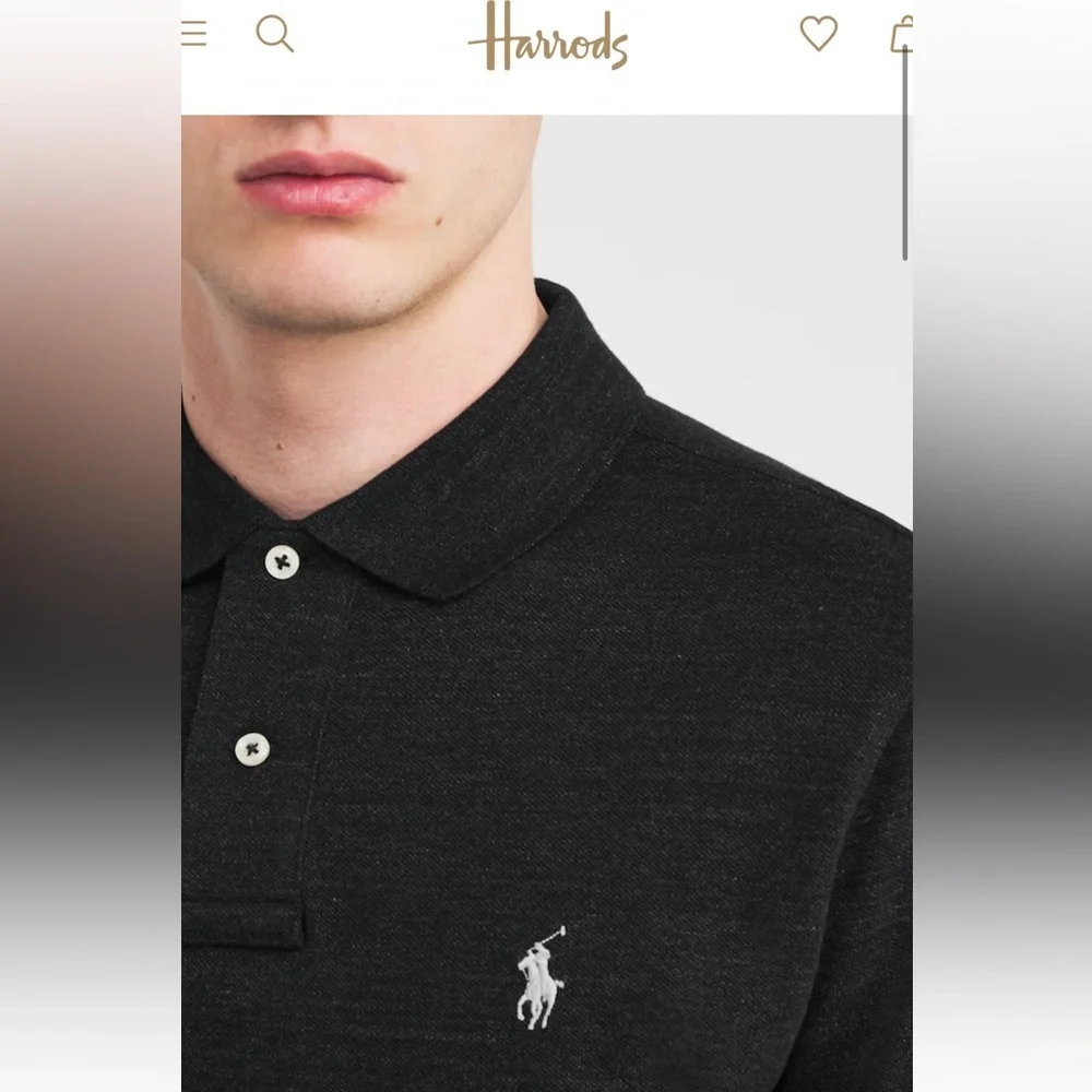 Ralph Lauren Classic Fit Performance Polo Shirt XL Heathered Dark Grey $165